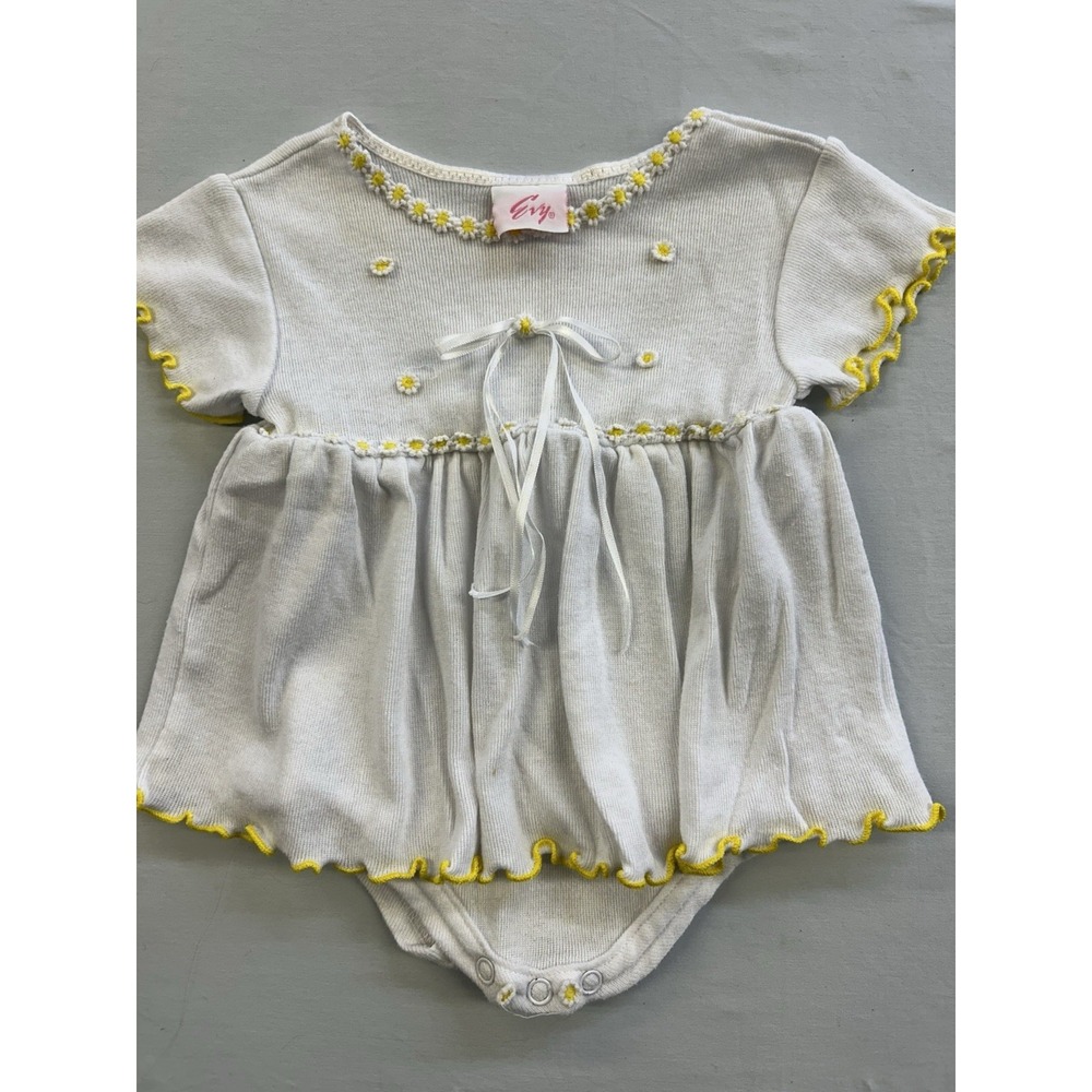 Vintage 90s Evy Brand Baby Girl Size 12 Months Made In USA